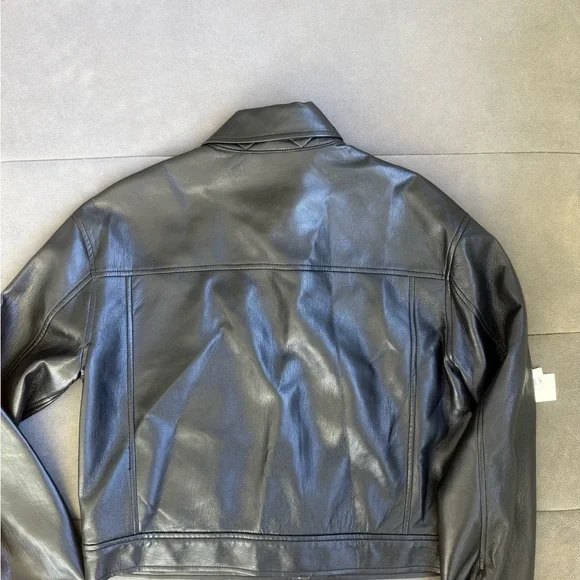 Wilfred Midnight Black faux Leather Jacket - Picture 4 of 4